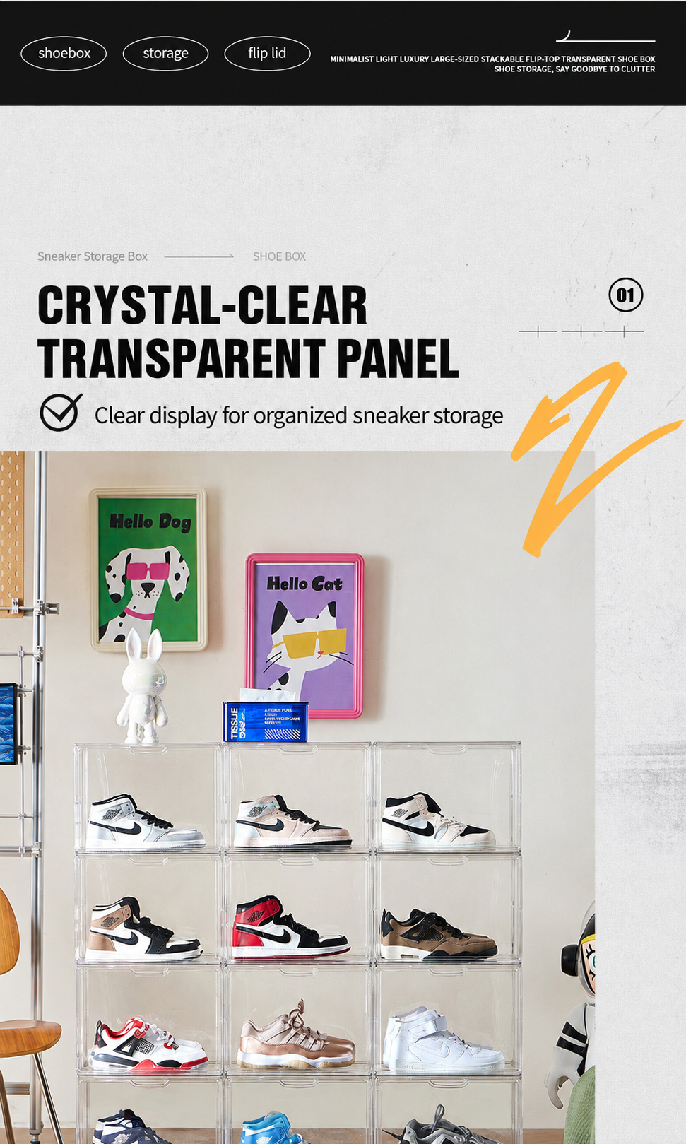 Clear Stackable Shoe Box with  - Sneaker Care Shoe Box ulasan dan harga