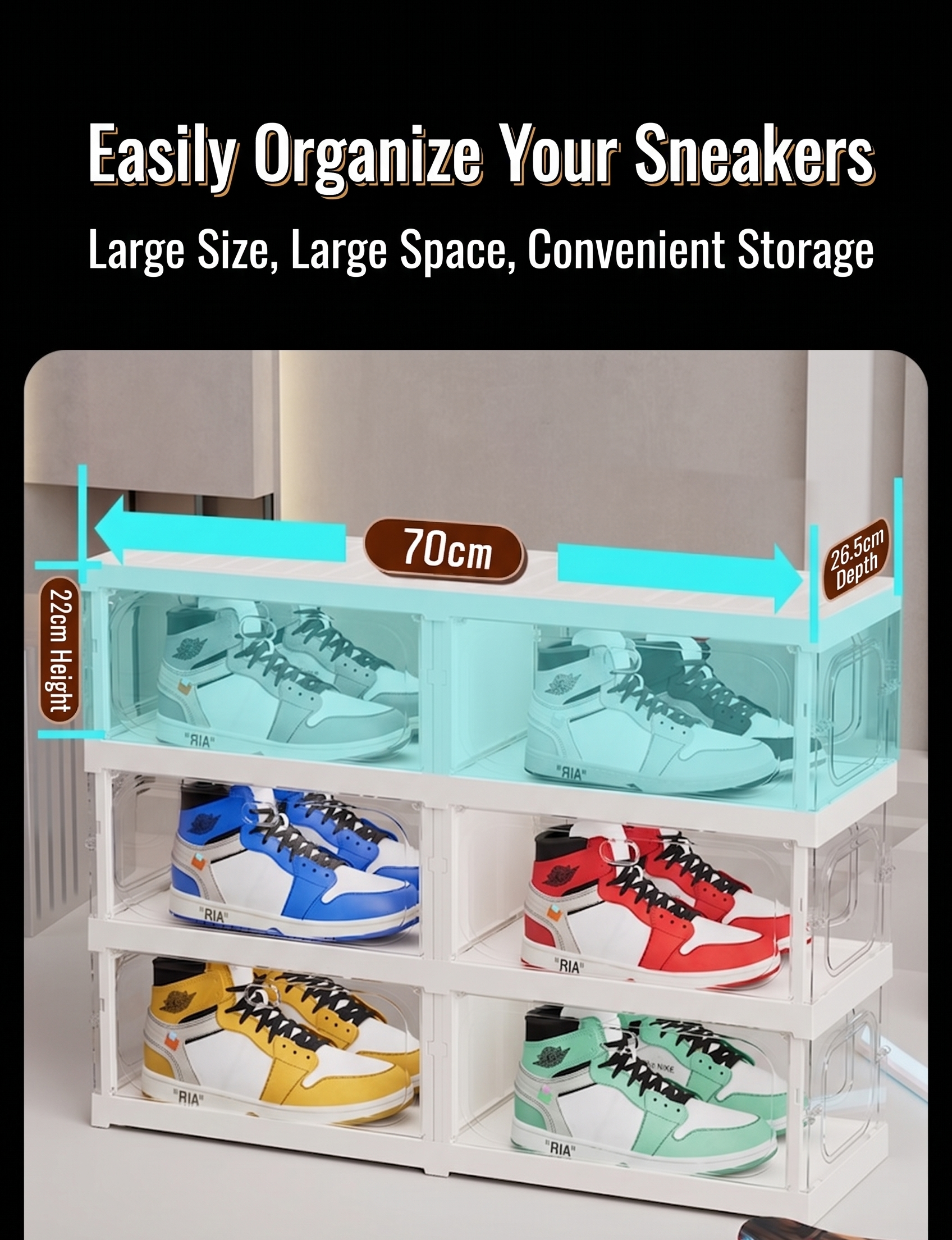 Large Clear Stackable Shoe Sto - Sneaker Care Shoe Box ulasan dan harga