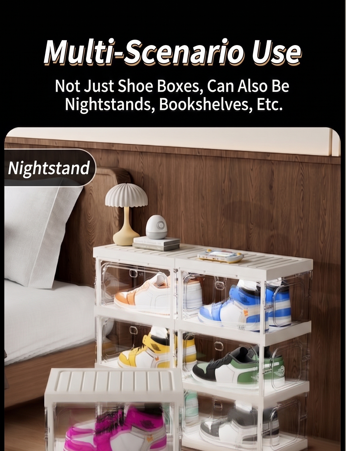 Large Clear Stackable Shoe Sto - Sneaker Care Shoe Box ulasan dan harga