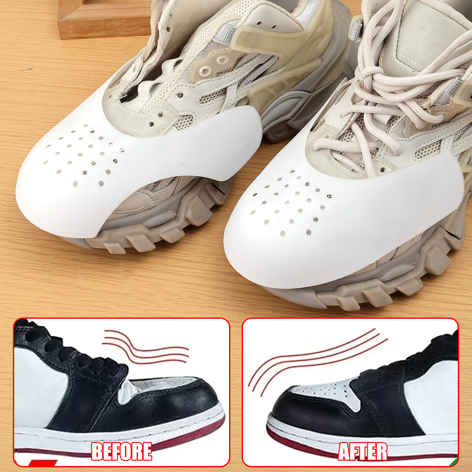Breathable Protector Shoe Head - Crease Protector Toe ulasan dan harga